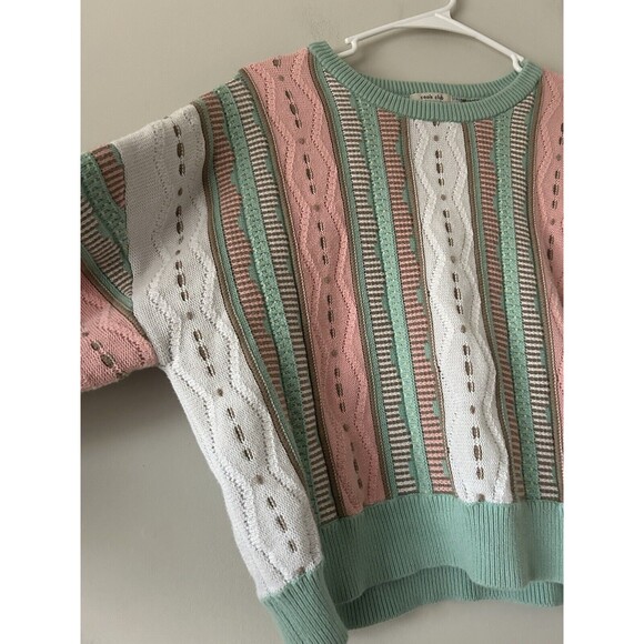 Cools Club Coogi Style Sweater Size 12 Groovy Unique Colorful Slightly Cropped - Picture 4 of 10